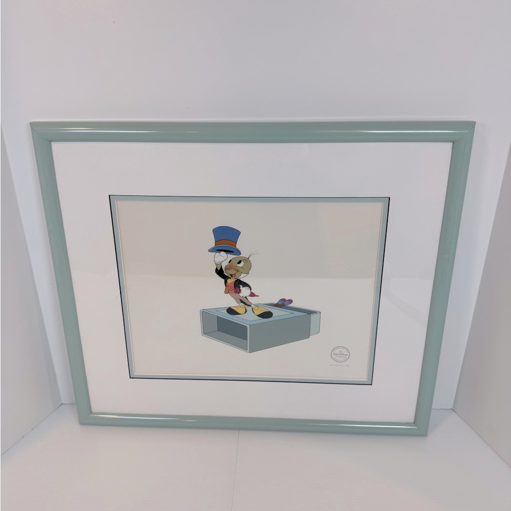 Disney Pinocchio Jiminy Cricket   Sericel Cel Limited Edition Of 2500pale green